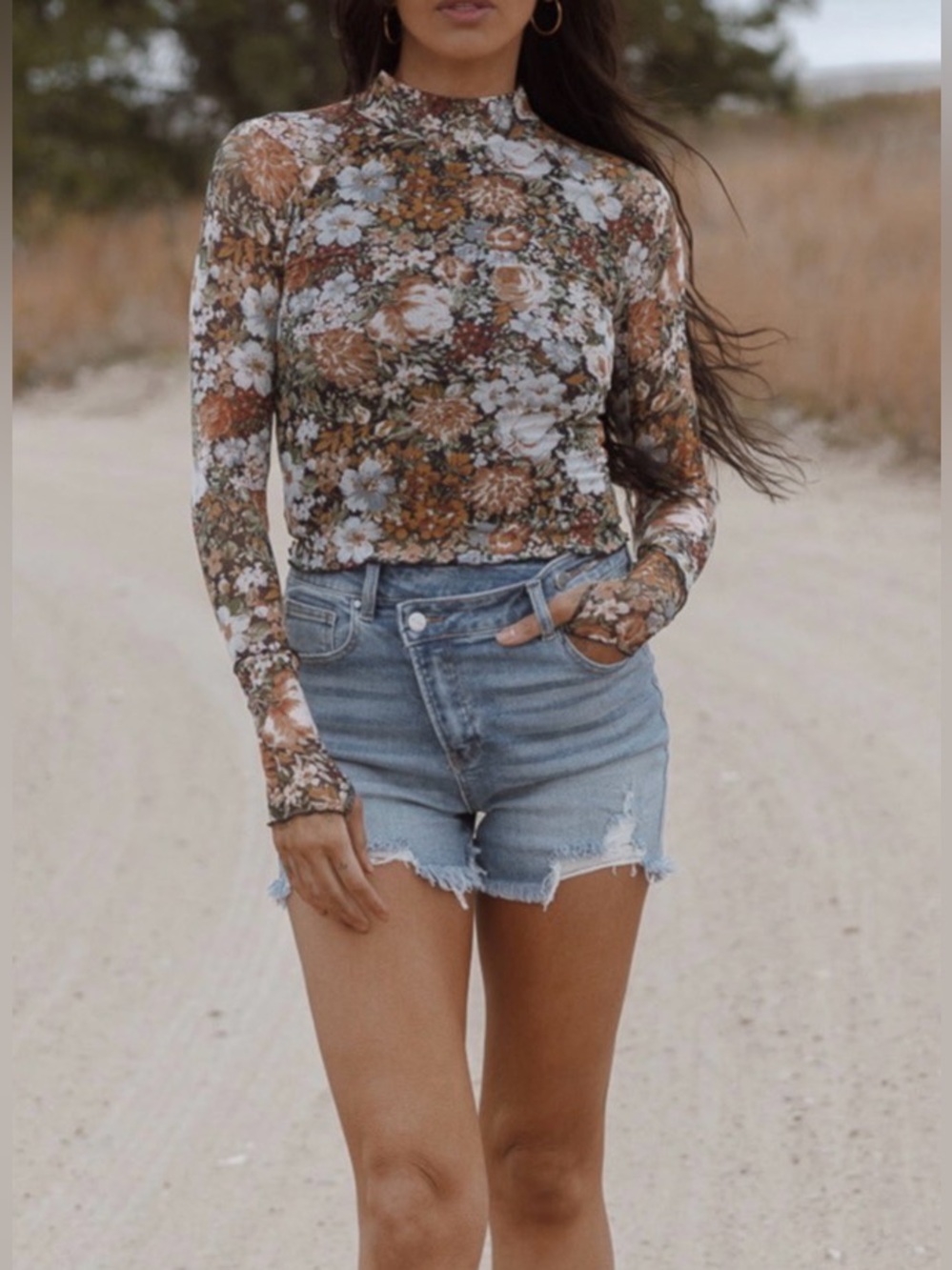 Washed Light Blue High-Rise Distressed Jean Shorts